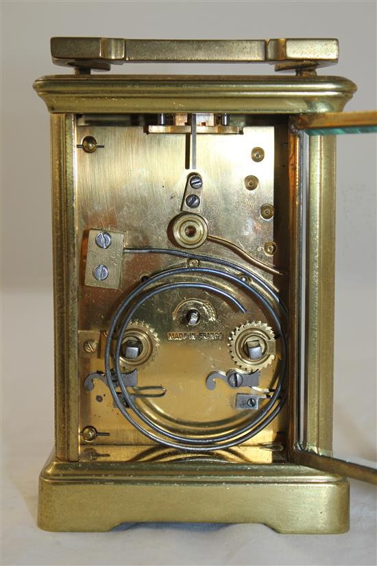 A French gilt brass carriage clock, 17cm